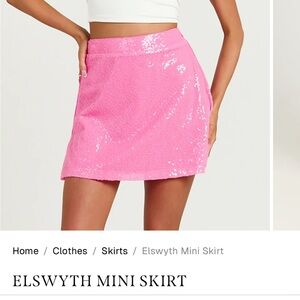 Showpo Pink Sequin Elswyth Mini Skirt